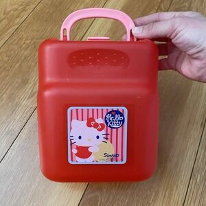 Sanrio 2015 Hello Kitty Pink Plastic Storage Carrying Case